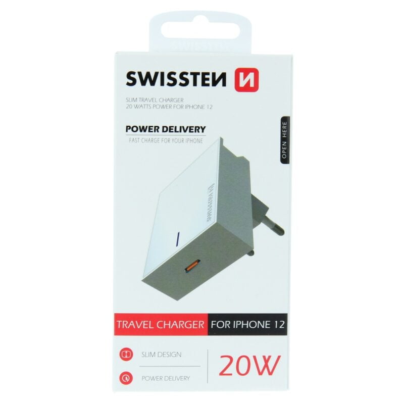 SWISSTEN TRAVEL CHARGER POWER DELIVERY 20W FOR IPHONE 12 WHITE
